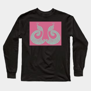 Be Proud - Perfectly Peacocks - Pink/Aqua Long Sleeve T-Shirt